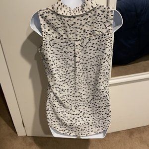 50s style New York & Company Birds Button Blouse